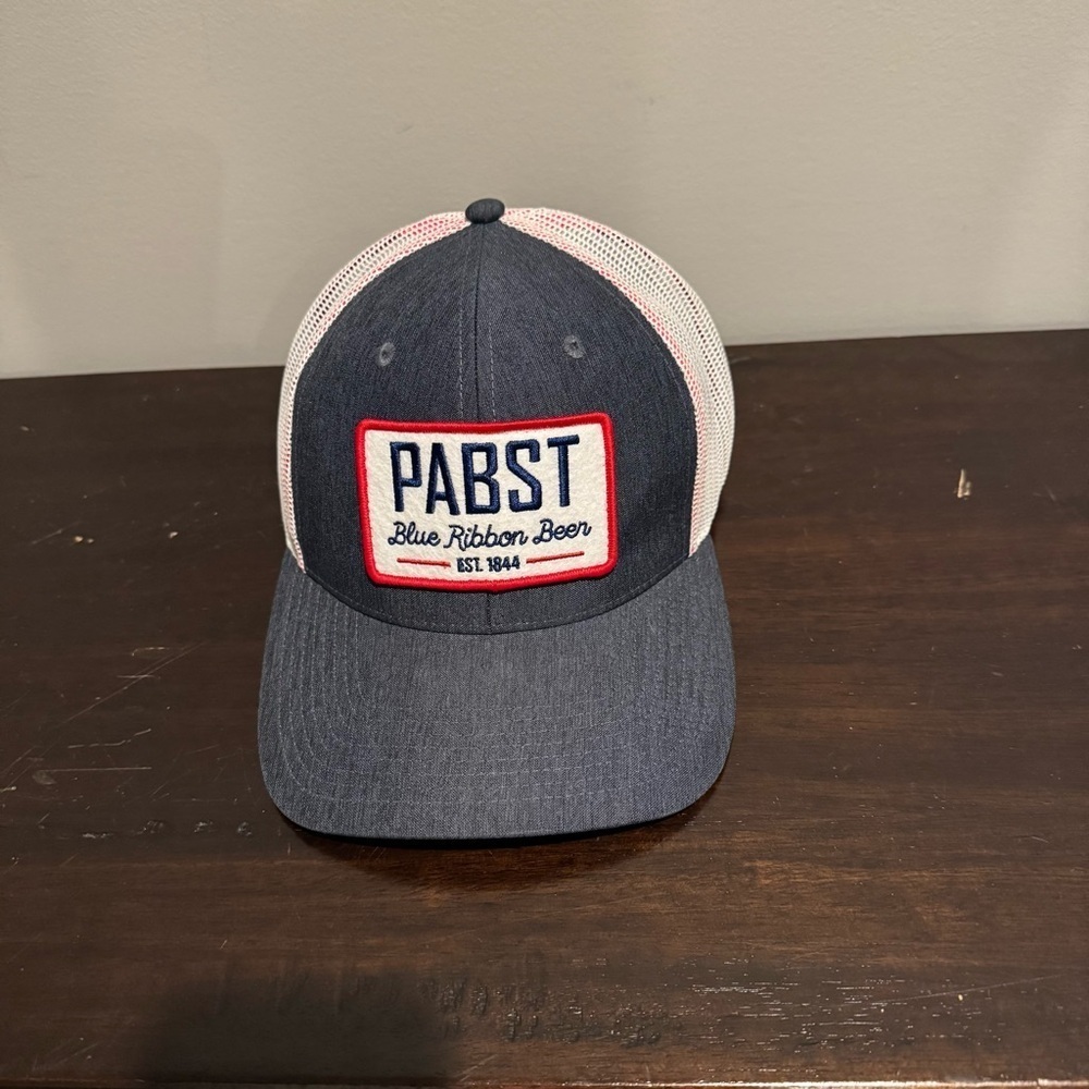 Pabst Blue Ribbon Beer Navy and White Hat